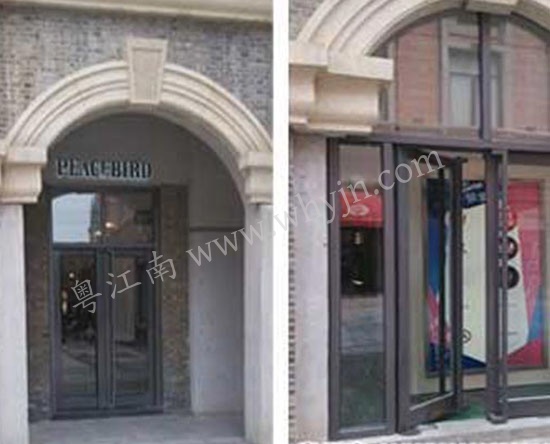 萬達店面有框玻璃地簧門